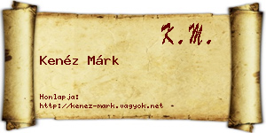 Kenéz Márk névjegykártya